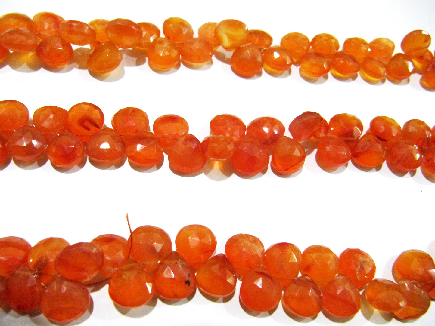 Natural Carnelian Heart Shape Briolette Faceted 10mm Gemstone Beads Strand 8 inches long Top Quality Wholesale Prices jewelry making beads