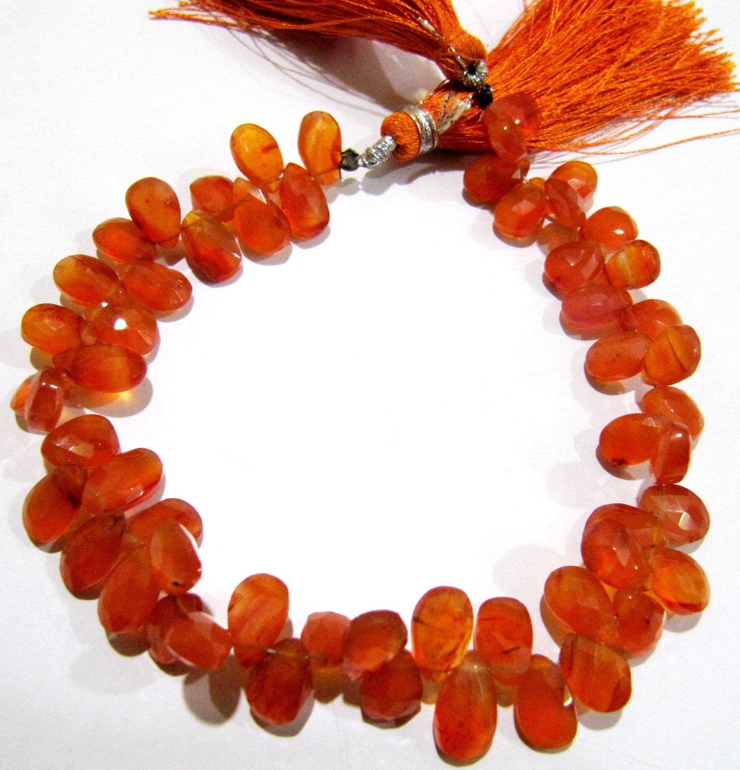 Natural Carnelian Pear Shape Briolette Faceted 7x10mm Gemstone Beads Strand 8 inches long Top Quality Wholesale Prices jewelry making beads