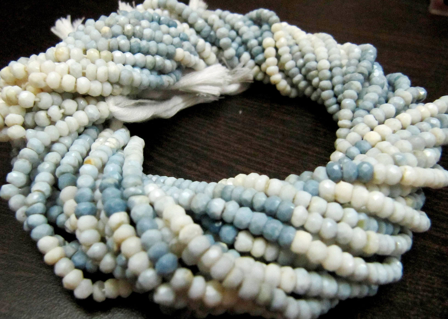 Natural Blue Opal Rondelle faceted Beads 2.5 to 4mm Size you choose best Quality Beads Strand 13 inches Long Jewelry making gemstone beads