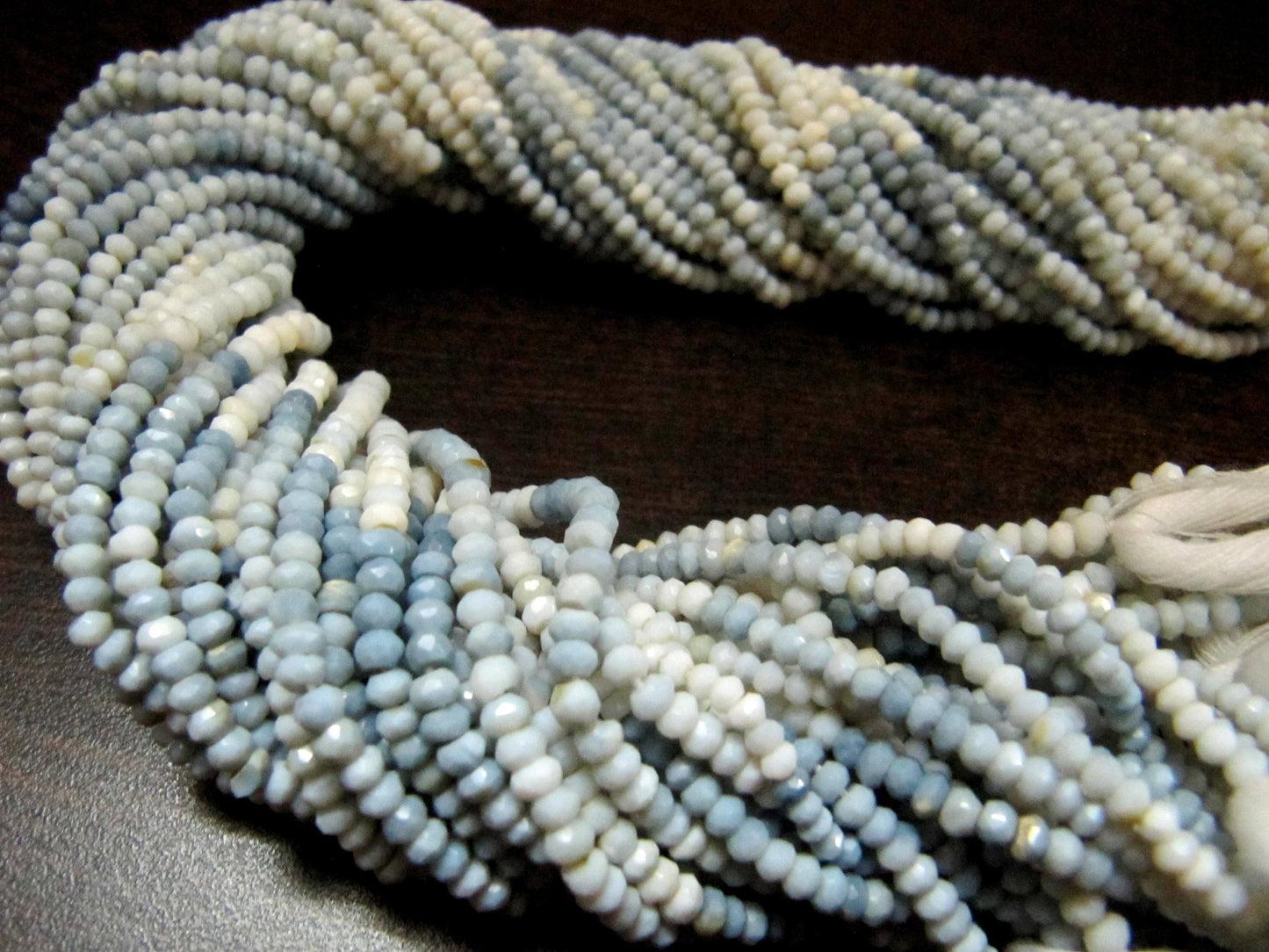 Natural Blue Opal Rondelle faceted Beads 2.5 to 4mm Size you choose best Quality Beads Strand 13 inches Long Jewelry making gemstone beads
