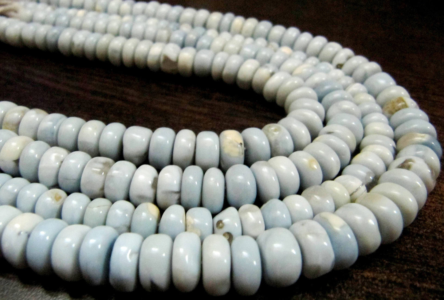 Natural Blue opal Rondelle Plain Smooth Beads 6 to 9mm best Quality Beads Strand 8 inches Long Jewelry making gemstone beads