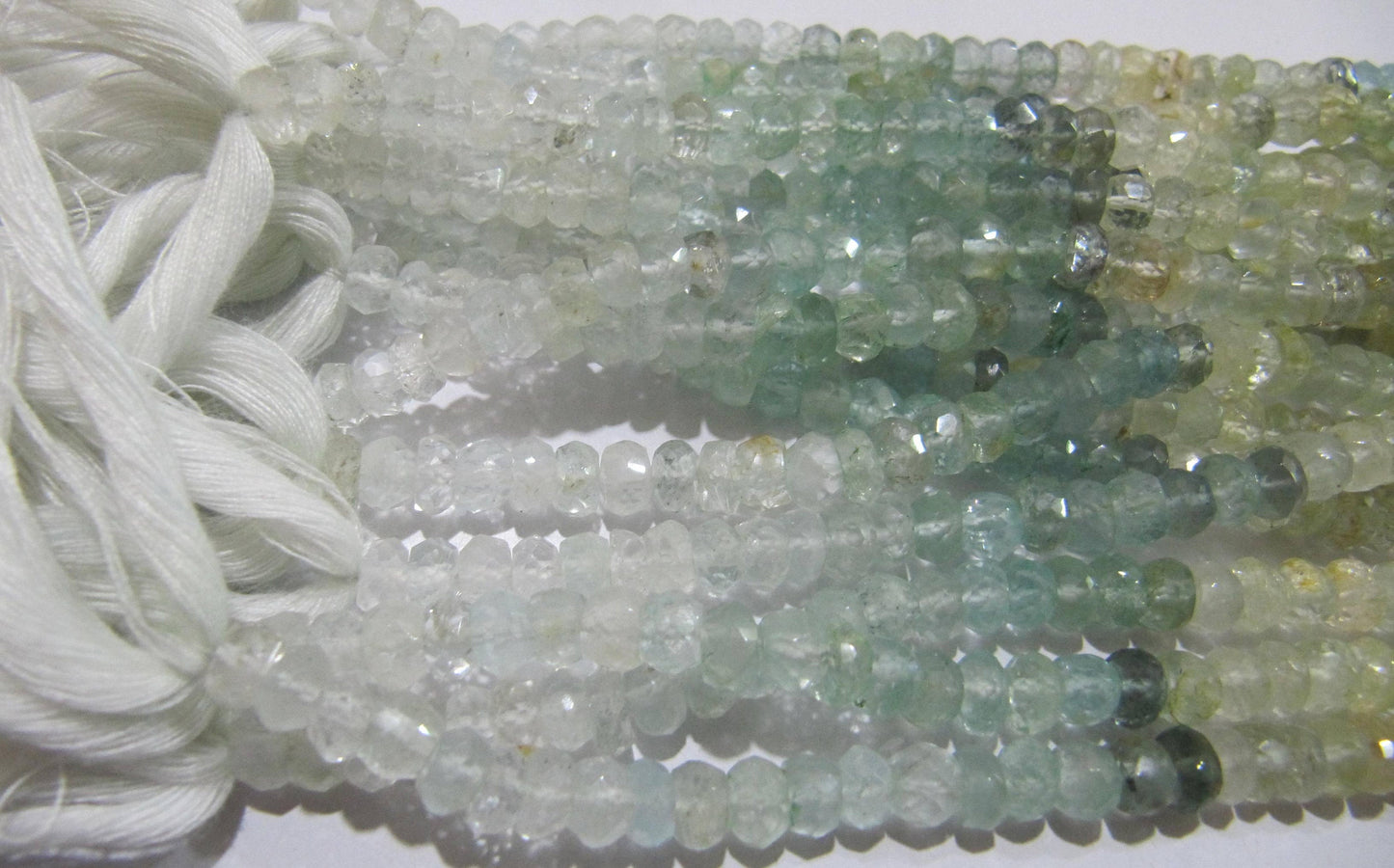 Natural Multi Color Aquamarine Rondelle Faceted 5-7mm Gemstone Morganite Beads Strand 13 inch long High Quality Wholesale Prices