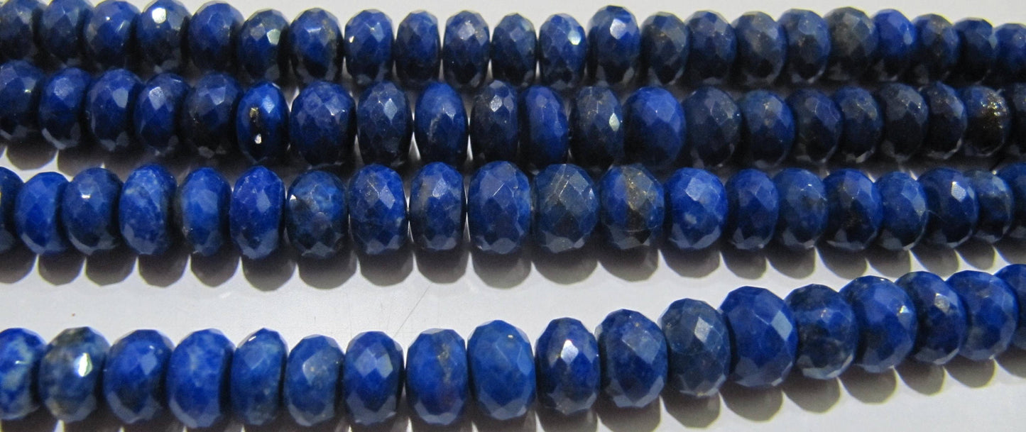 Natural Lapis Lazuli Rondelle Faceted Beads 5 to 8mm Graduated Strand 9inch long High Quality Beads Wholesale prices jewelry making beads