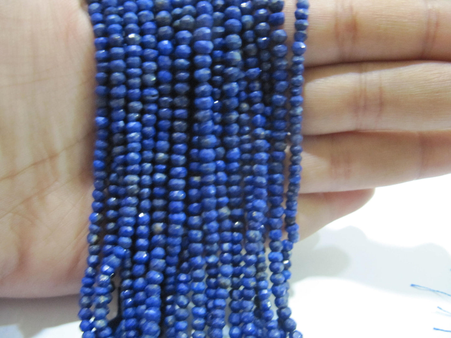 Natural Lapis Lazuli Rondelle Faceted Beads 3-4 mm Strand 13 inch long High Quality Beads Wholesale prices jewelry making beads