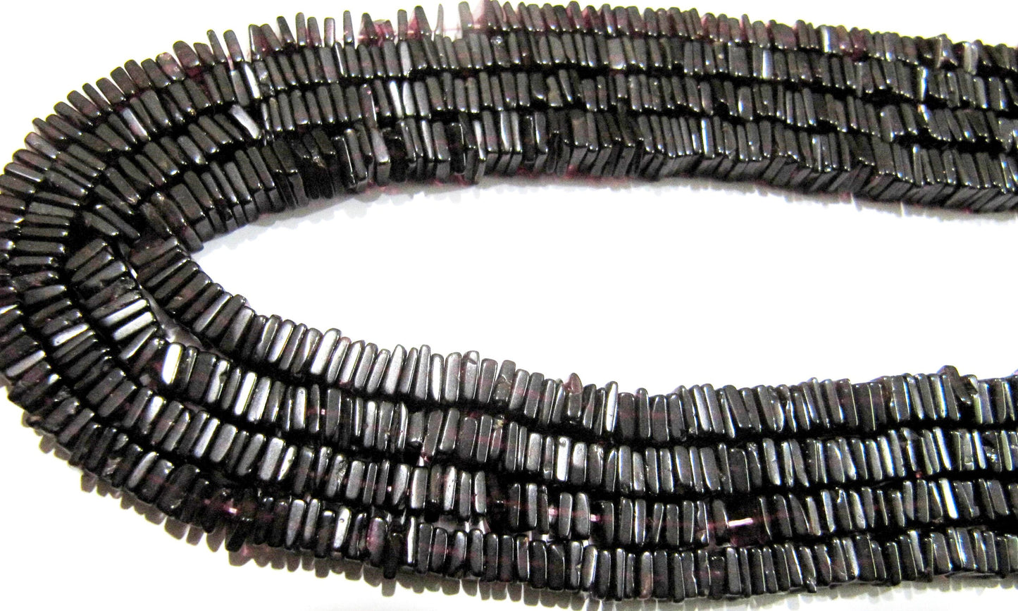 Natural Garnet Gemstone Heishi Cut Square Shape Beads 4-5mm Gemstone Beads Strand 8 inch Long