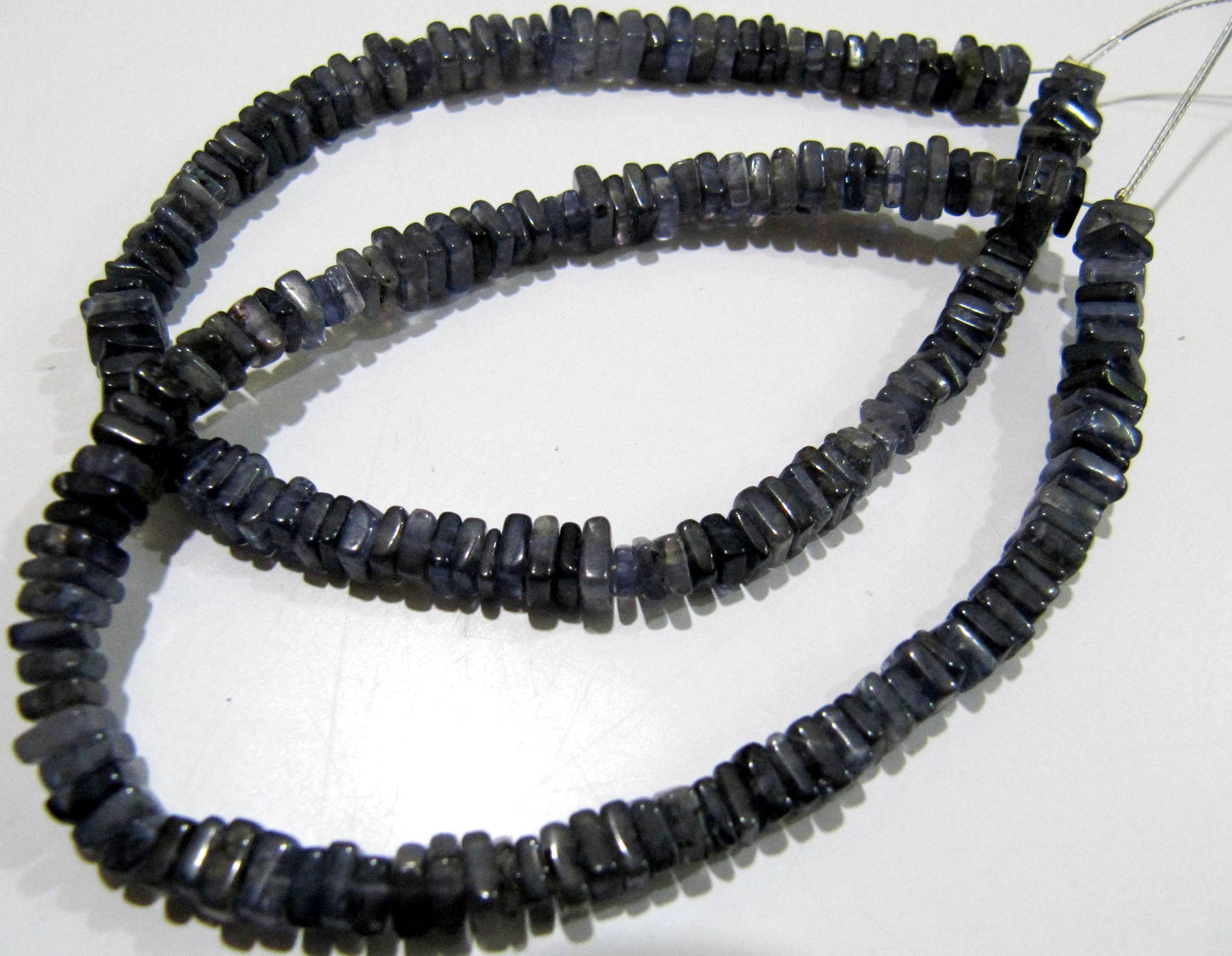 Natural Iolite  Heishi Cut Square Shape Beads 4-5mm Gemstone Beads sold per Strand 8 inch Long