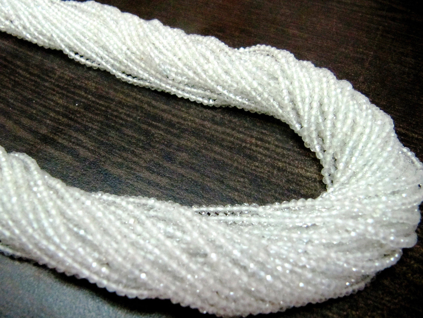 Natural White Topaz 2mm  Rondelle Faceted Gemstone Beads Strand 13 inches long High Quality Wholesale Prices