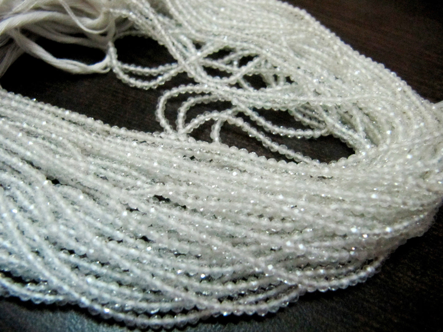 Natural White Topaz 2mm  Rondelle Faceted Gemstone Beads Strand 13 inches long High Quality Wholesale Prices