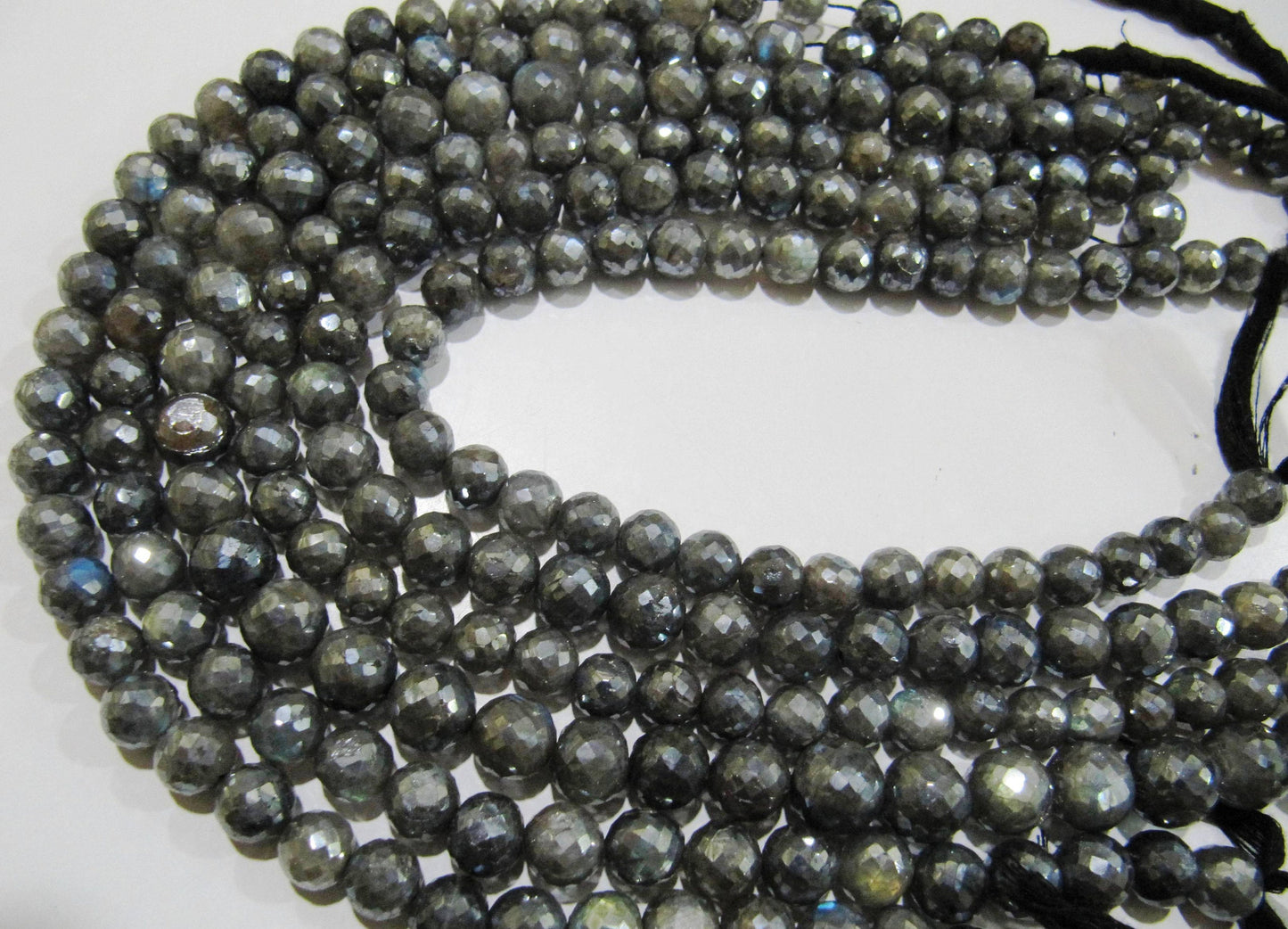Natural Labradorite Mystic AB Silver Coated Round Faceted 8 to10mm Beads Strands 8 inch Long Top Quality Jewelry making Gemstone Beads