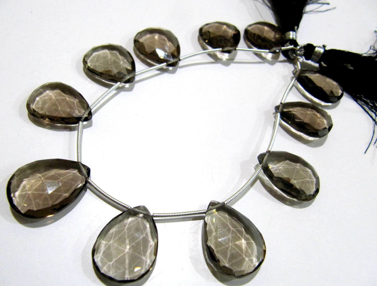 Natural Smoky Quartz Pear shape Briolette Faceted Beads 15x20 mm best Quality Beads Strand 8 inches Long Jewelry making top gemstone beads