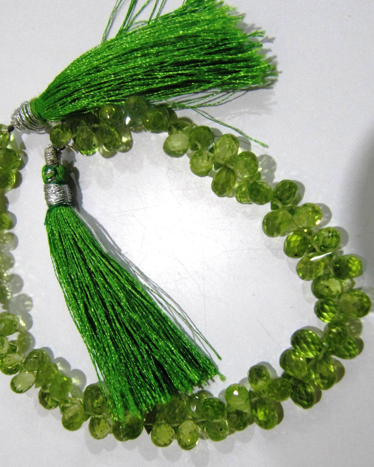 Natural Peridot Tear drop shape Briolette Faceted 4x6mm to 5x8mm Beads Strand 8inch long Gemstone Very Good Quality beads Wholesale Prices