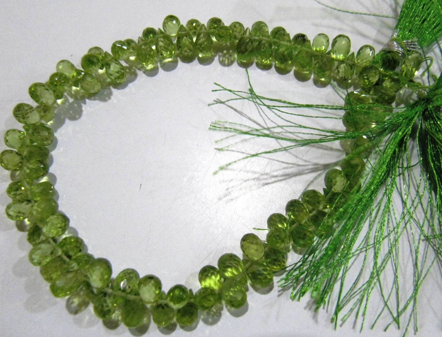 Natural Peridot Tear drop shape Briolette Faceted 4x6mm to 5x8mm Beads Strand 8inch long Gemstone Very Good Quality beads Wholesale Prices