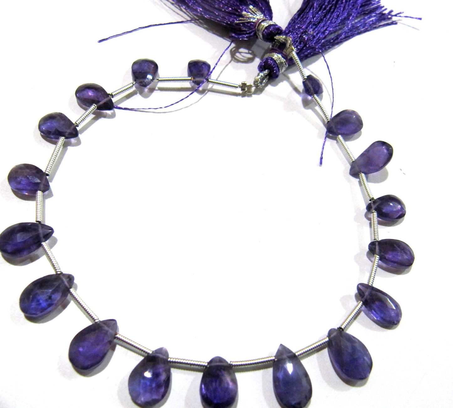 Natural Amethyst Pear Shape 6x9mm Briolette Faceted Beads Strand 8 inches long Wholesale Prices top quality jewelry making gemstone