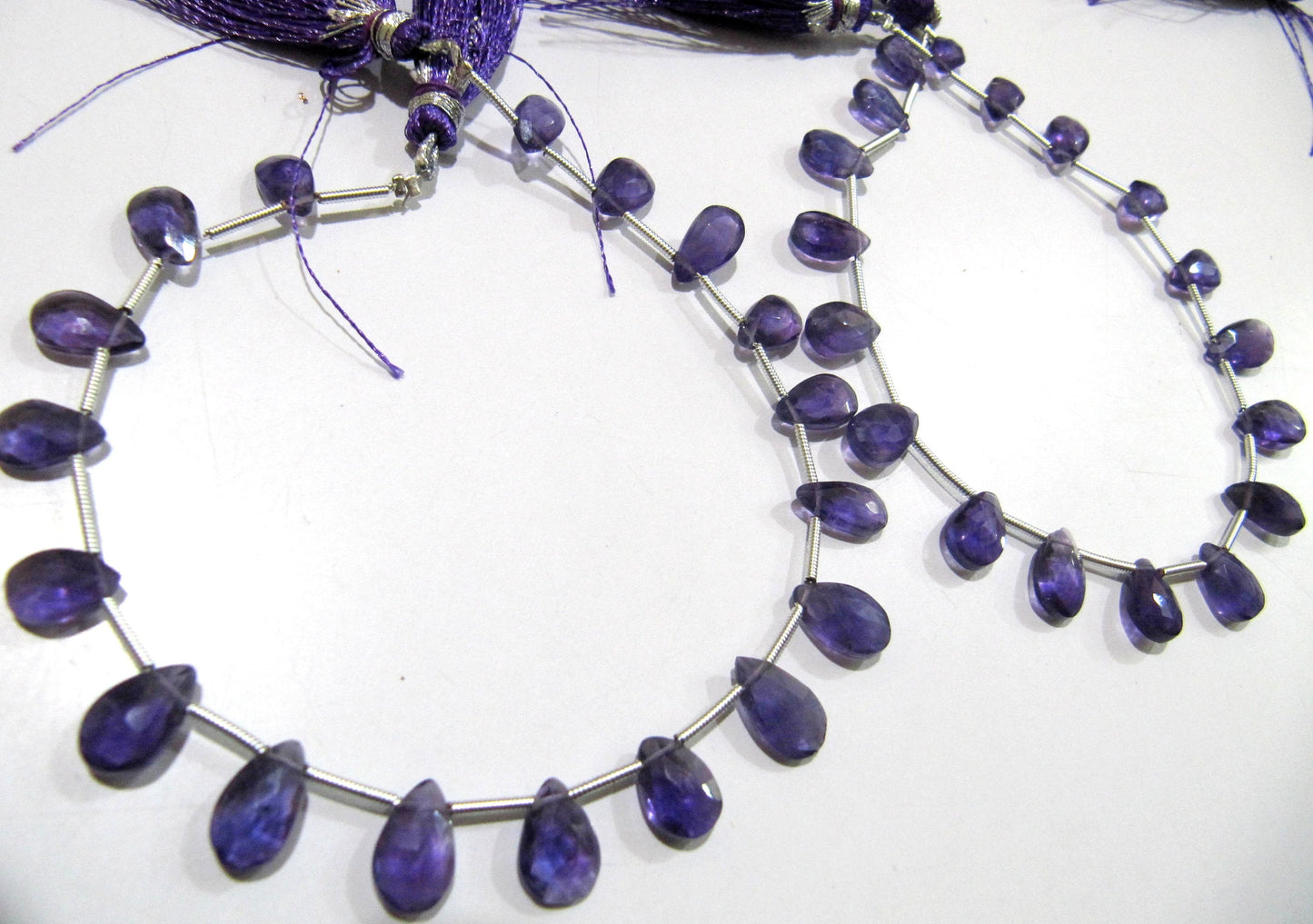 Natural Amethyst Pear Shape 6x9mm Briolette Faceted Beads Strand 8 inches long Wholesale Prices top quality jewelry making gemstone