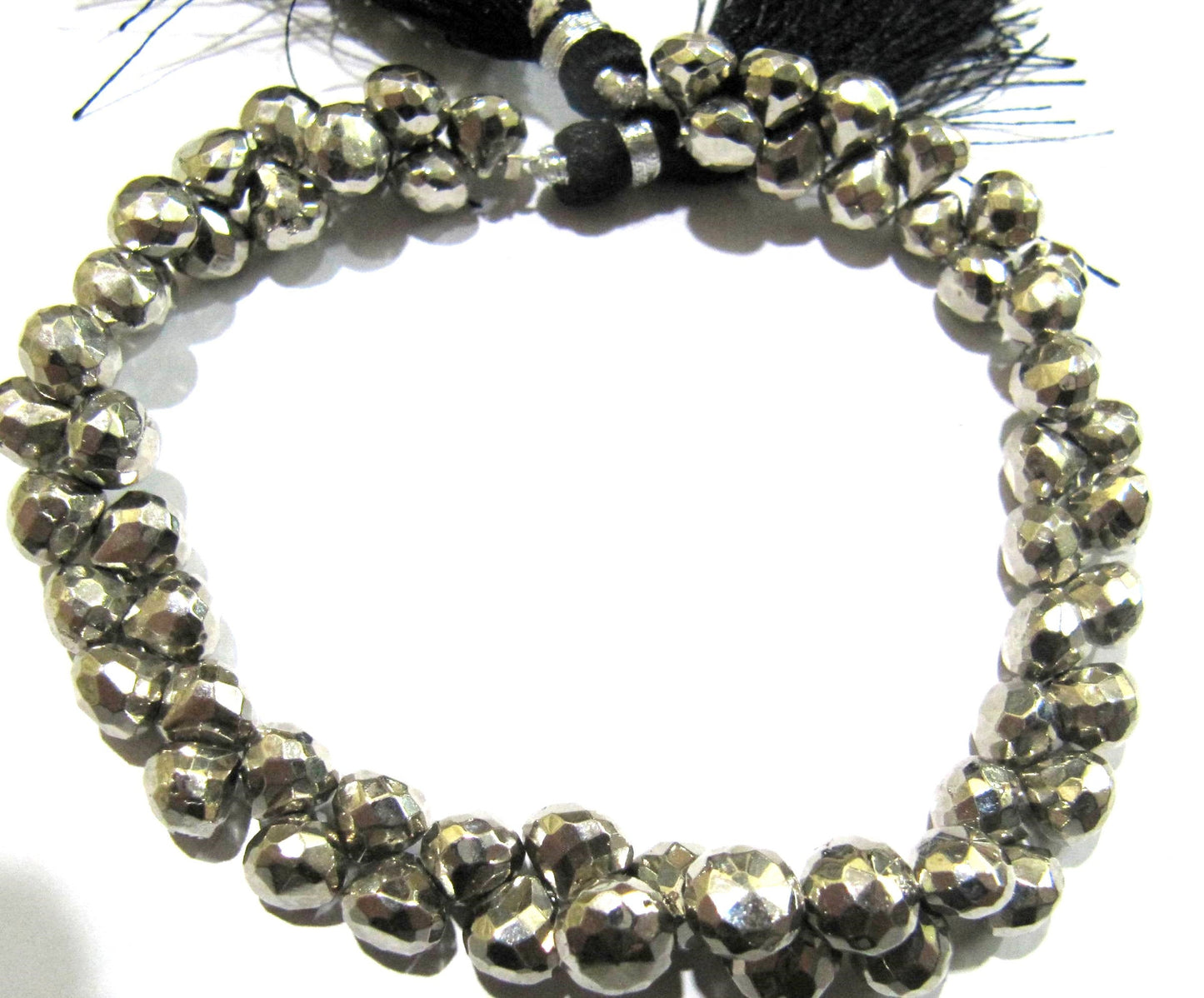 Natural Silver Pyrite Onion Shape Briolette Beads 7-8mm Top Quality Gemstone Beads Strand 8 inch Long Jewelry making beads