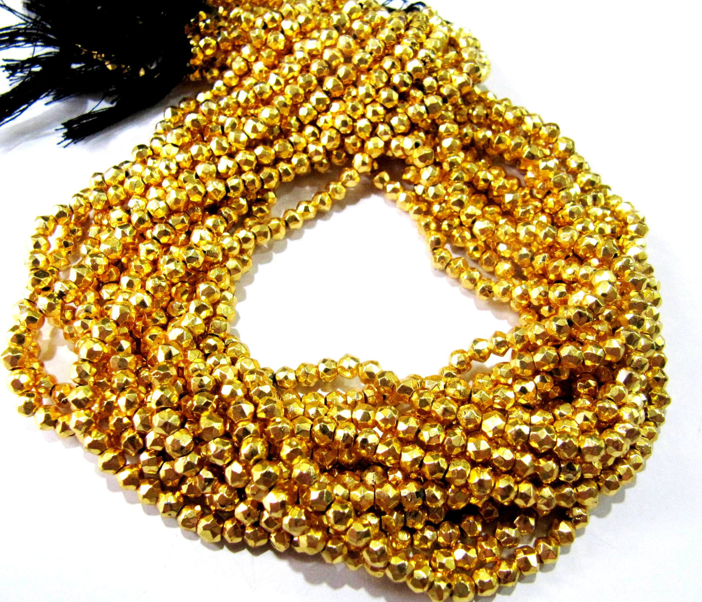 Natural Golden Pyrite Rondelle Faceted Beads 3-4mm Top Quality Gemstone Beads Strand 13 inch Long Jewelry making beads