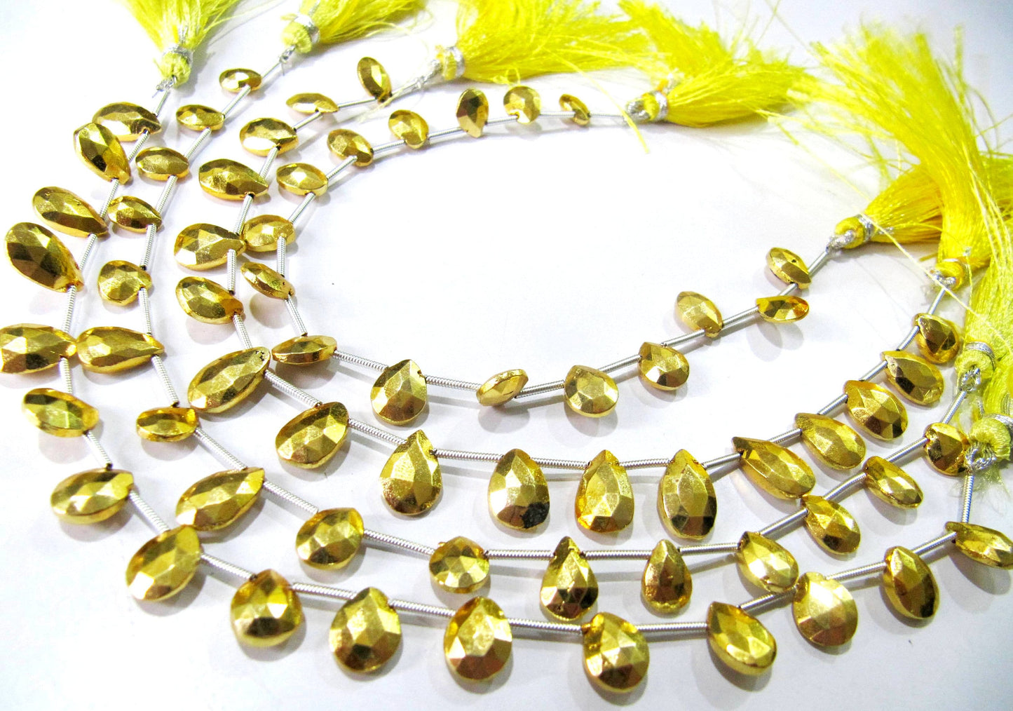 Natural Golden Pyrite Pear shape 7x10mm Top Quality Gemstone Beads Strand 8 inch Long Jewelry making gemstone beads Wholesale price