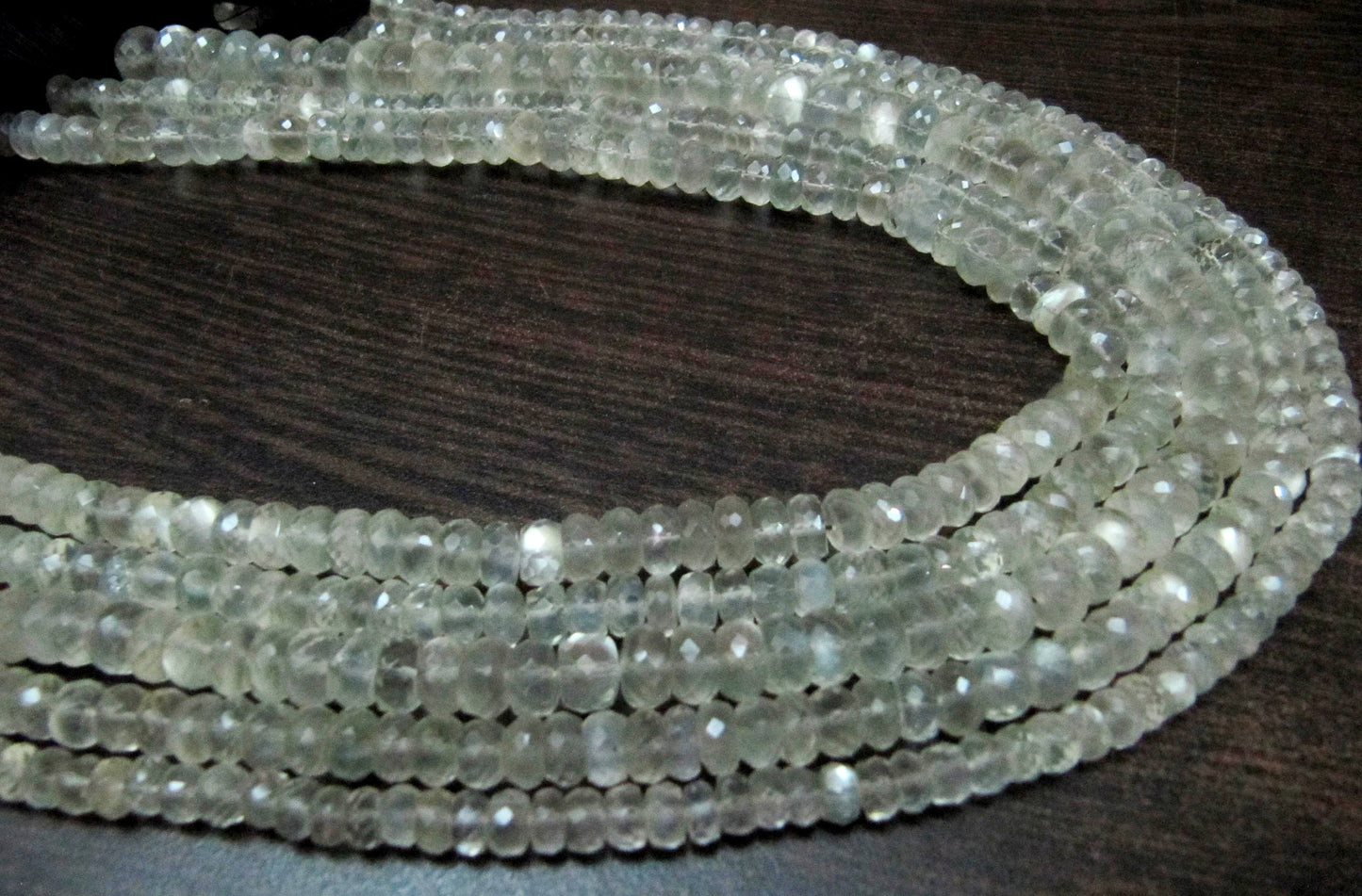 Natural Ceylon Moonstone Rondelle Faceted Beads 4 to 7mm Strand 7 inches long High Quality Gemstone Beads Wholesale Prices
