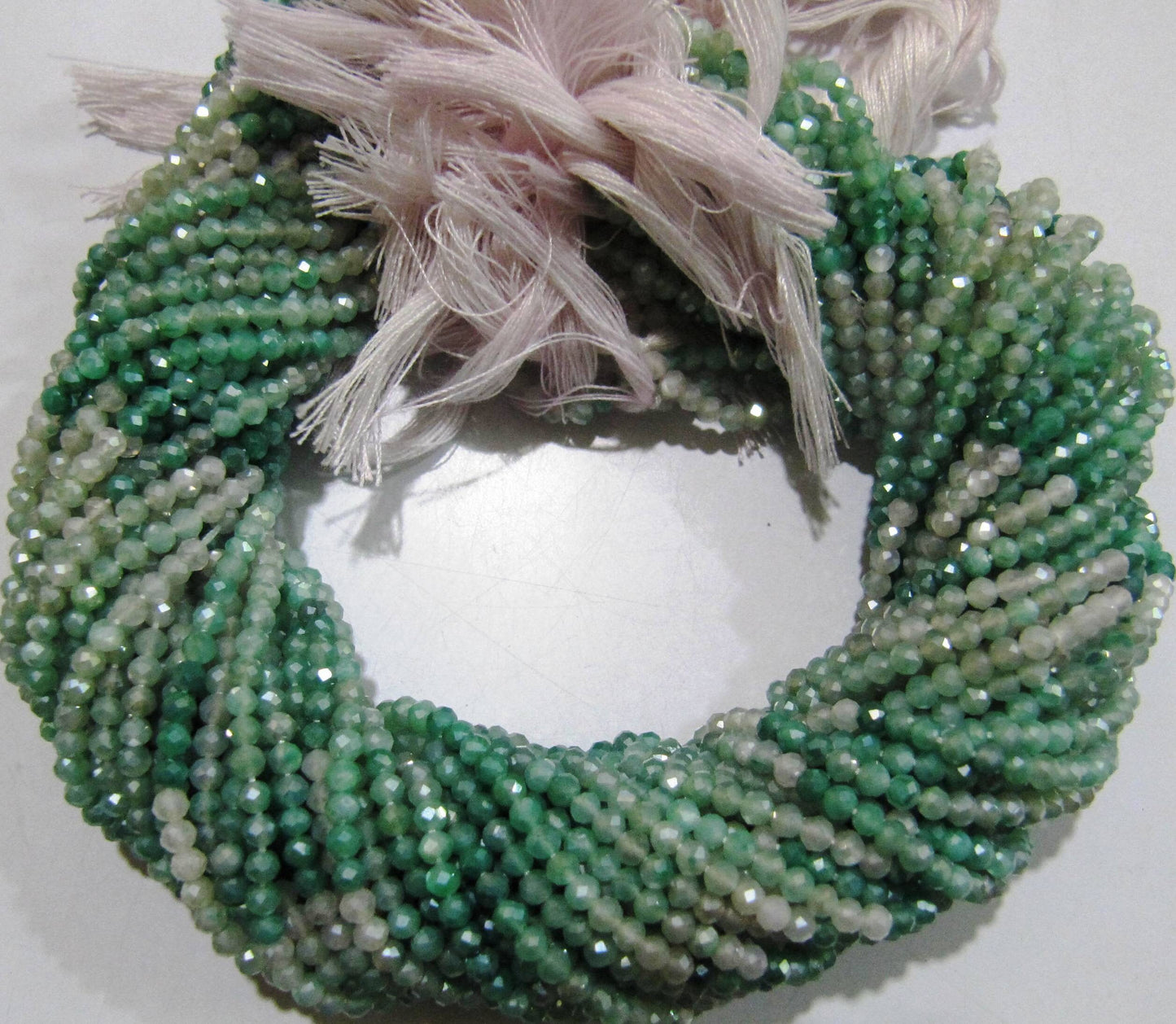 Natural Moonstone Silver Coated Rondelle Faceted 2.5mm Beads Green Shaded color beads Strand 13 inch long Top Quality Beads Wholesale prices