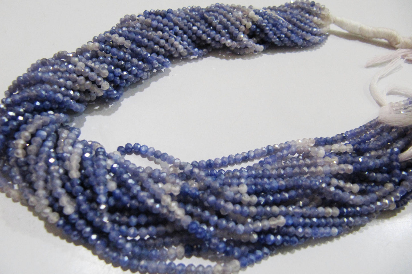 Natural Blue Shaded Moonstone Silver AB Mystic Coated Rondelle Faceted Beads 2.5mm Strand 13 inch long Top Quality Beads Wholesale prices
