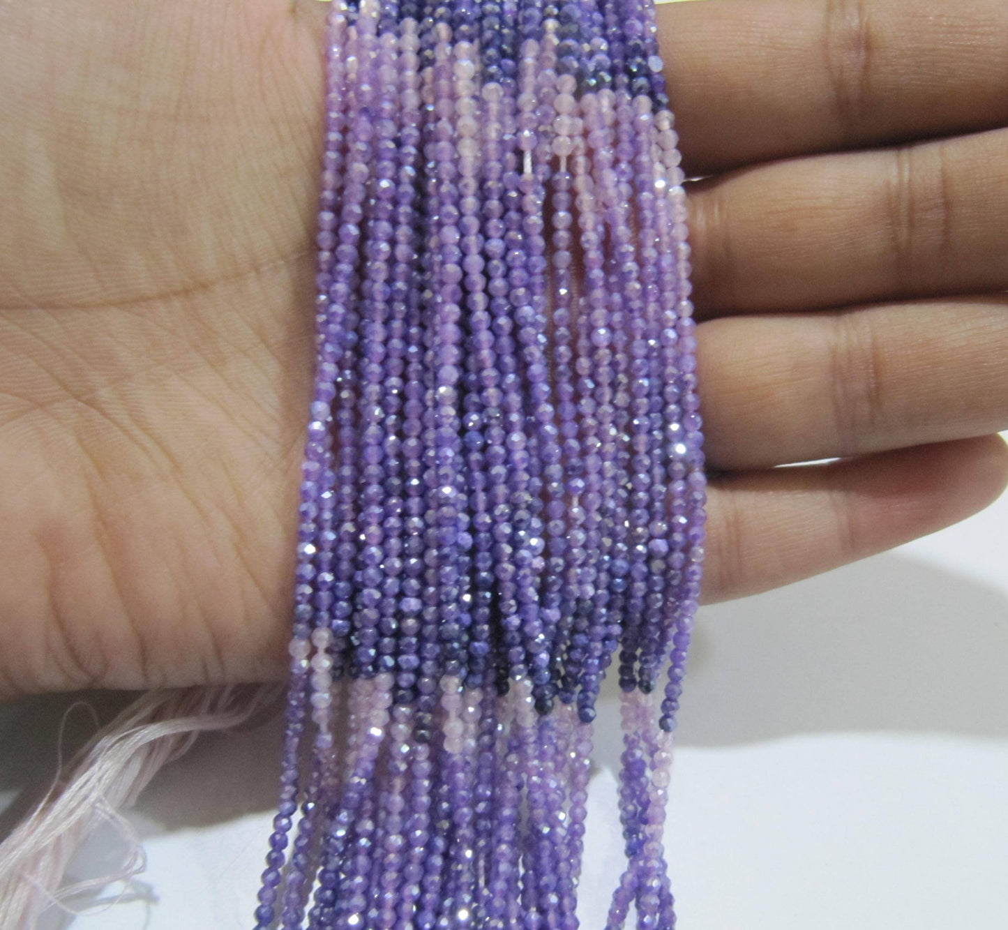 Natural Purple Moonstone Silver AB Mystic Coated Rondelle Faceted Beads 2.5mm Strand 13 inch long Top Quality Shaded Beads Wholesale prices