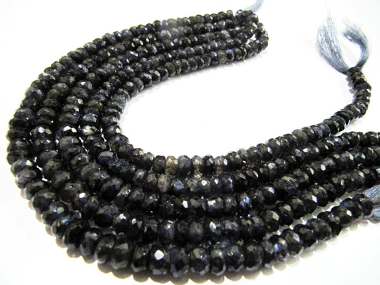 Natural Iolite Rondelle Faceted 7-8mm Gemstone beads Strand 10 inches long High Quality Beads Wholesale prices jewelry making gemstone