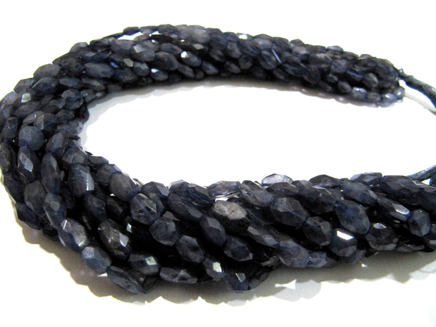 Natural Iolite Oval Faceted 5x8mm to 7x10mm Gemstone Briolette beads Strand 13 inches long Wholesale prices jewelry making gemstone Beads