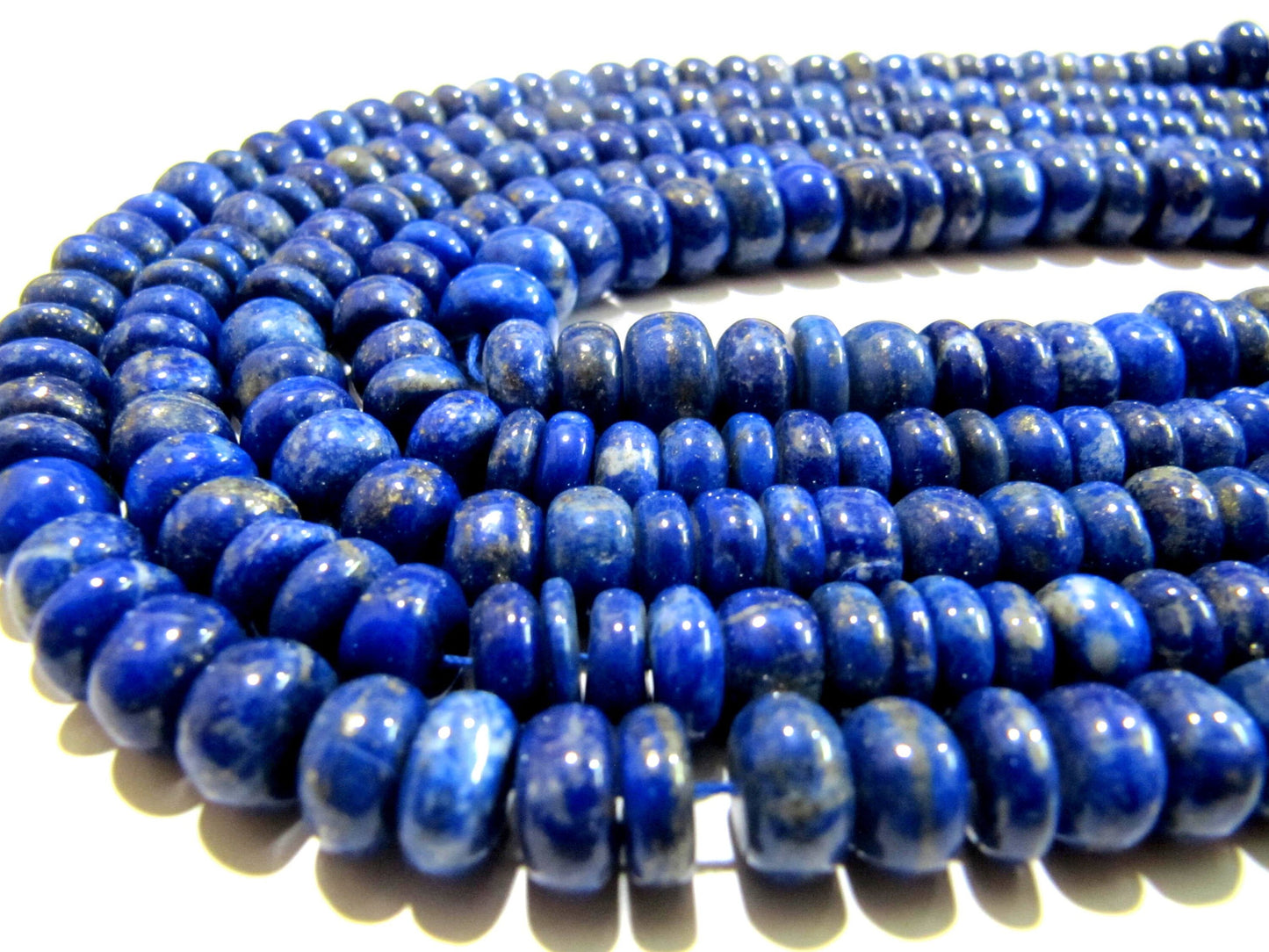 Natural Lapis Lazuli Rondelle Plain Smooth 8-9mm Beads sold per Strand 8inch long High Quality Beads Wholesale prices jewelry making beads