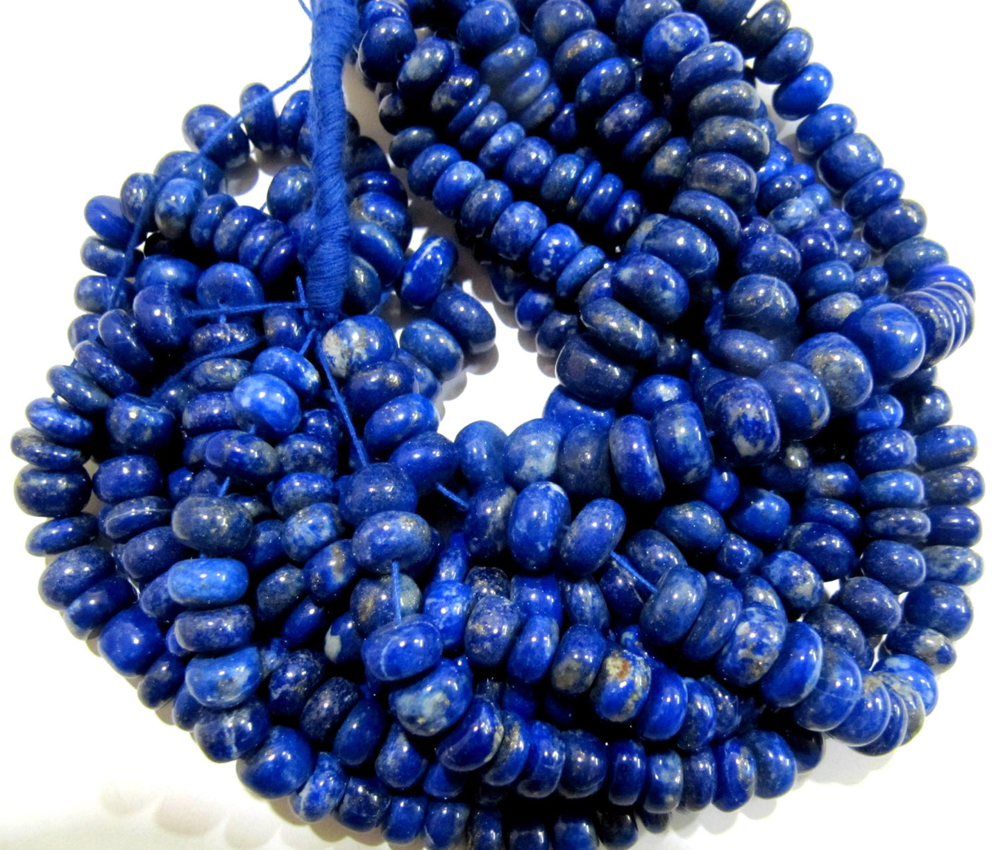 Natural Lapis Lazuli Rondelle Plain Smooth 8-9mm Beads sold per Strand 8inch long High Quality Beads Wholesale prices jewelry making beads