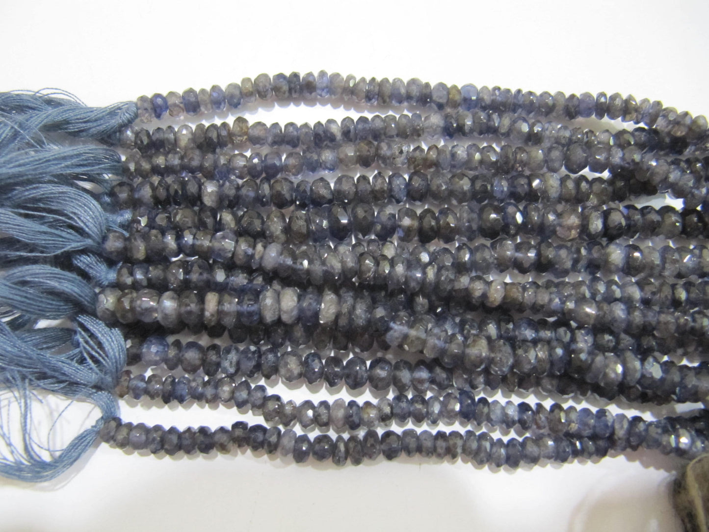Natural Iolite Rondelle Faceted 4-6mm Gemstone beads Strand 13 inches long Beads Wholesale prices jewelry making gemstone beads