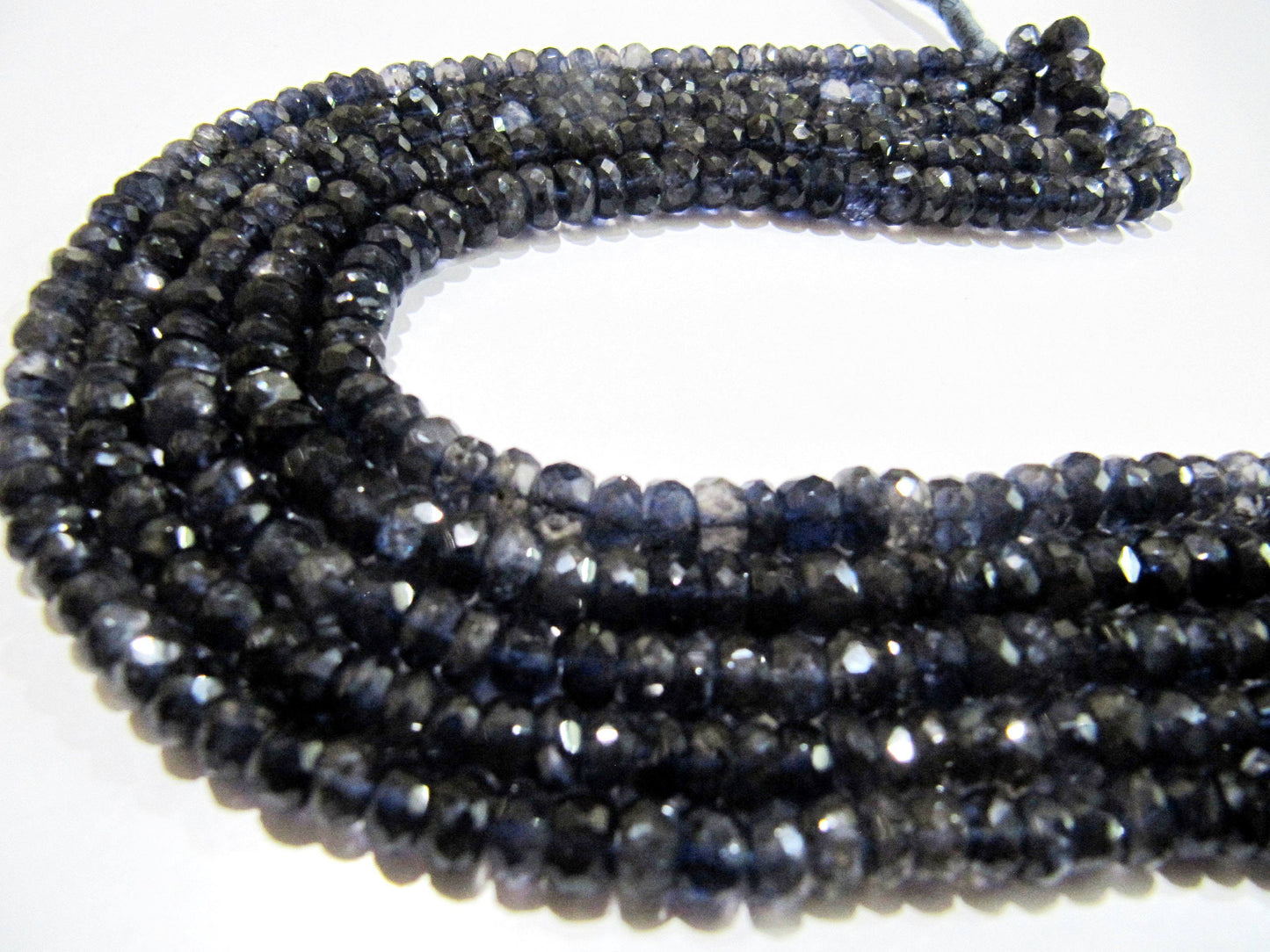 Natural Iolite Rondelle Faceted 7-8mm Gemstone beads Strand 10 inches long Beads Wholesale prices jewelry making gemstone