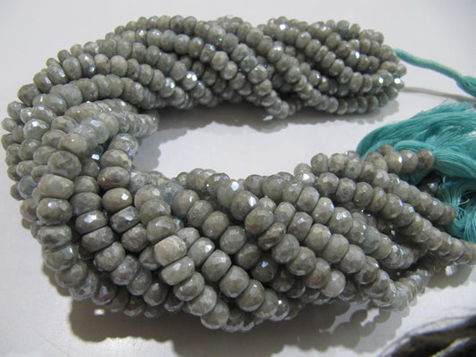 Natural Aquamarine Silver AB Mystic Coated Rondelle Faceted Beads 7-8mm Strand 8 inch long Top Quality Wholesale prices Jewelry making beads