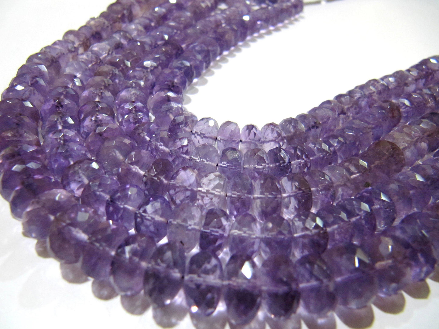 Natural Pink Amethyst Rondelle Faceted 9-10mm Beads Strand 10 inches Long top quality Jewelry making  gemstone beads