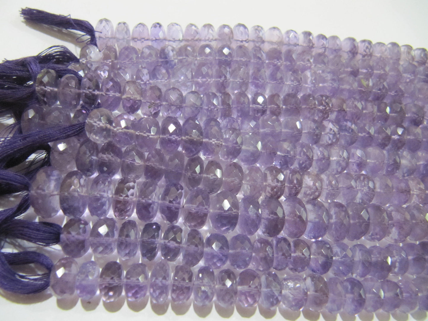 Natural Pink Amethyst Rondelle Faceted 9-10mm Beads Strand 10 inches Long top quality Jewelry making  gemstone beads