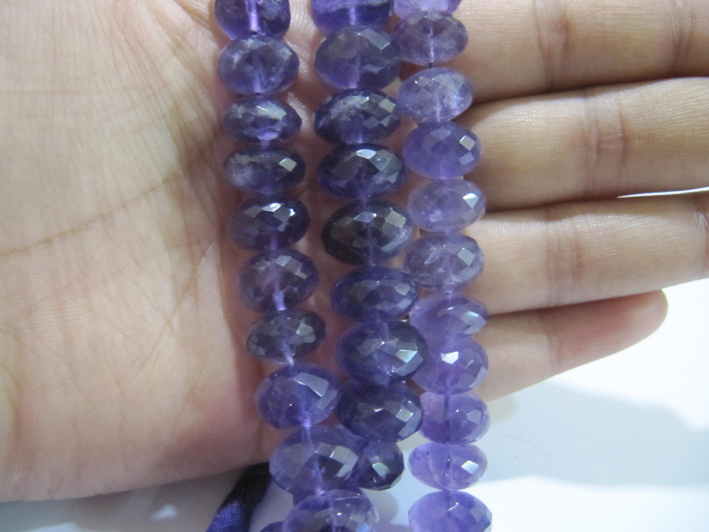Natural Amethyst Rondelle Faceted 8-10mm Graduated Beads Strand 8 inches Long top quality Jewelry making  gemstone beads