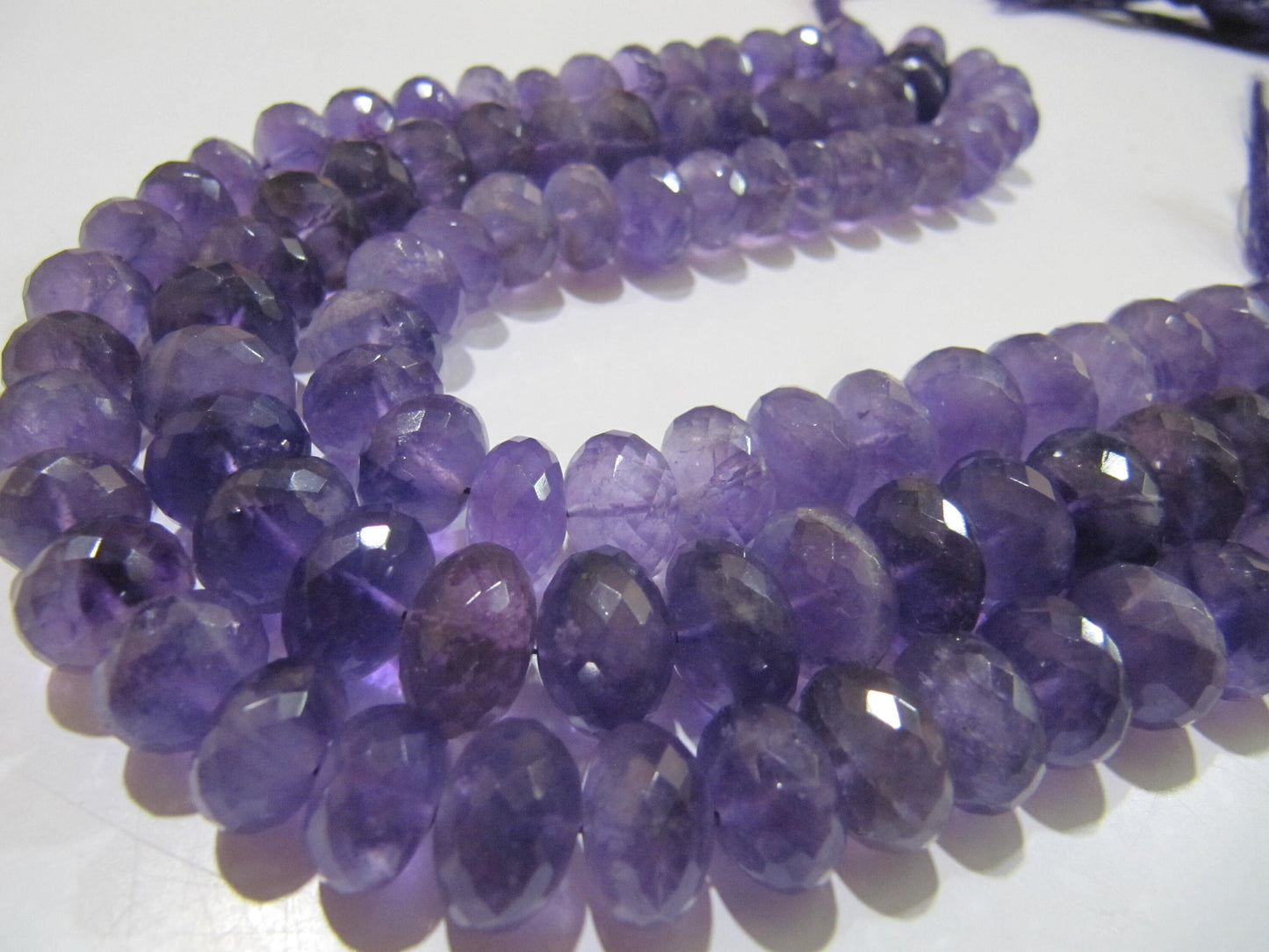 Natural Amethyst Rondelle Faceted 8-10mm Graduated Beads Strand 8 inches Long top quality Jewelry making  gemstone beads