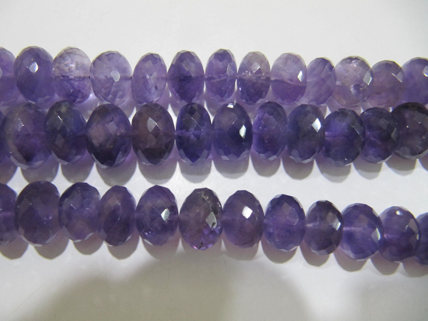 Natural Amethyst Rondelle Faceted 8-10mm Graduated Beads Strand 8 inches Long top quality Jewelry making  gemstone beads