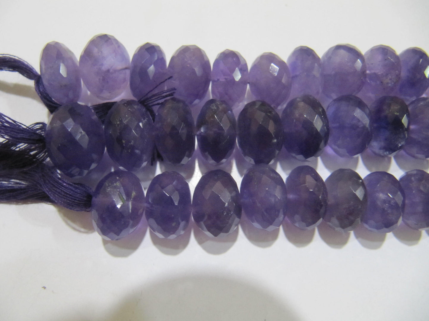 Natural Amethyst Rondelle Faceted 8-10mm Graduated Beads Strand 8 inches Long top quality Jewelry making  gemstone beads