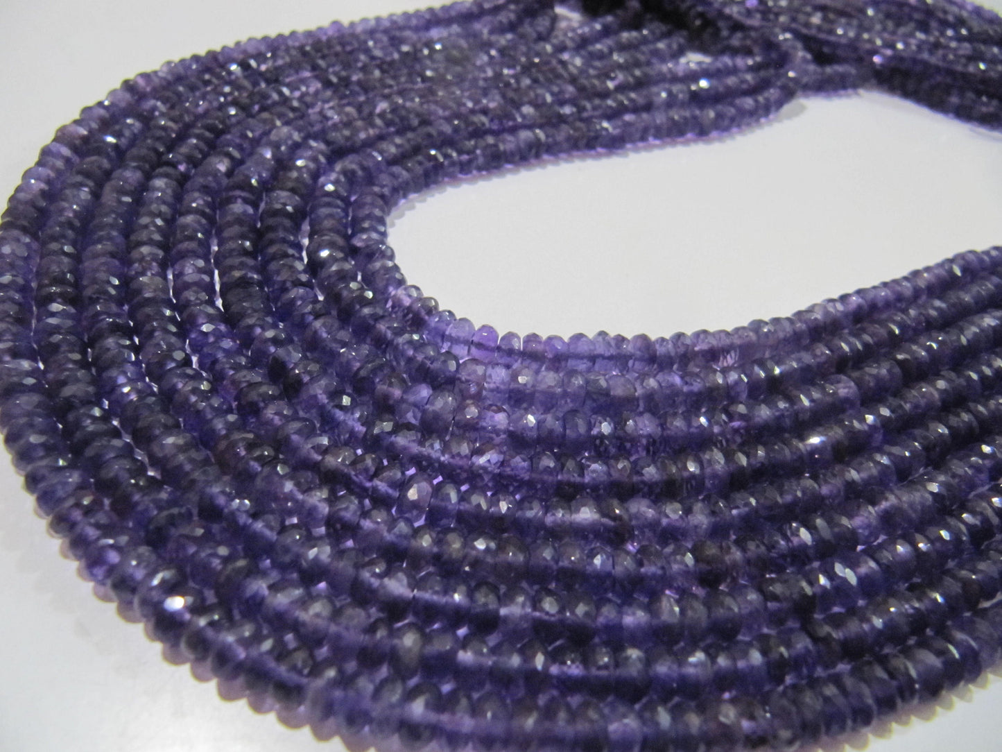 Natural Amethyst Rondelle Faceted 4 to 6 mm YOU CHOOSE  best Quality Beads Strand 13 inches Long Wholesale Prices jewelry making gemstone