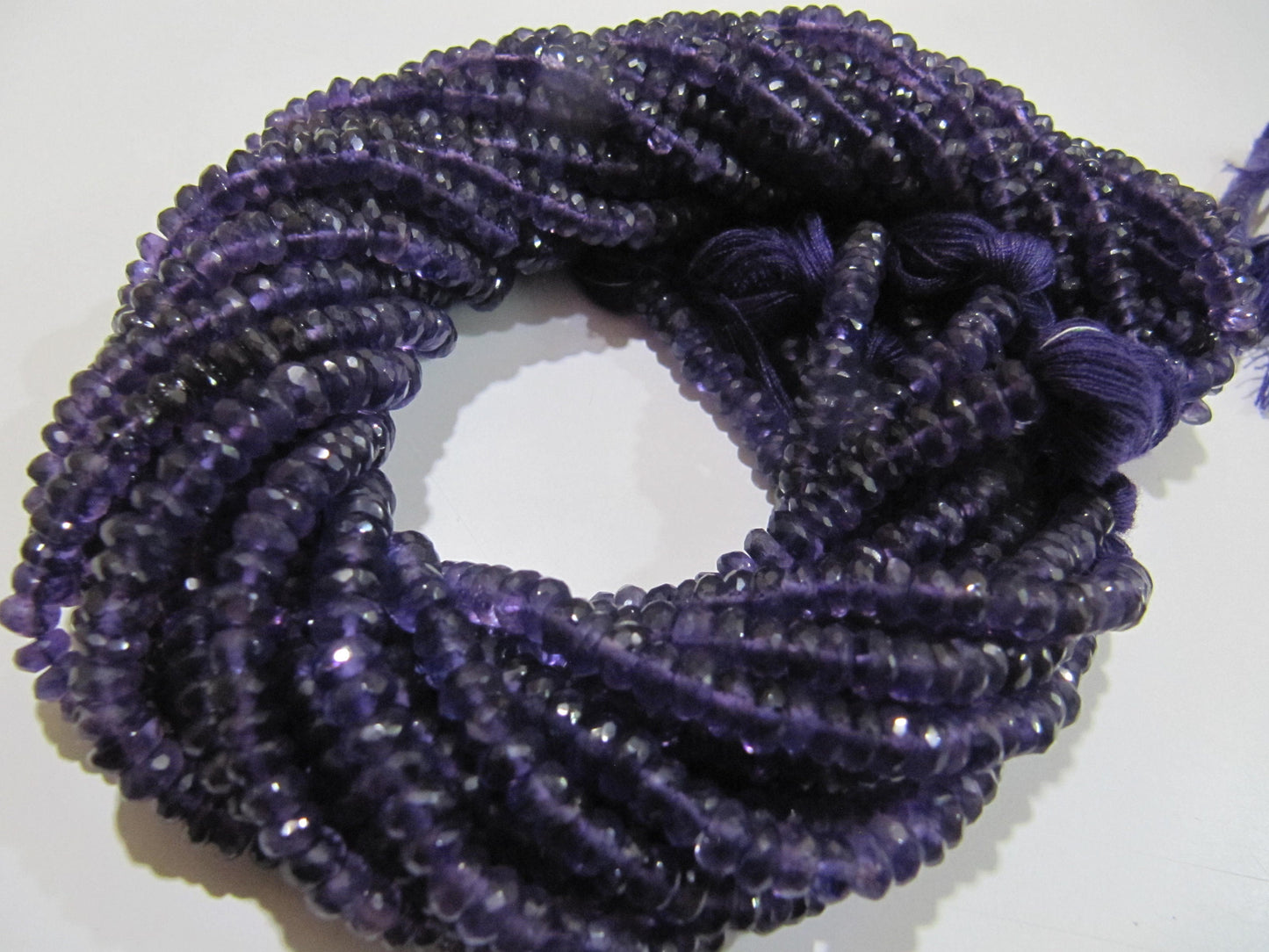 Natural Amethyst Rondelle Faceted 4 to 6 mm YOU CHOOSE  best Quality Beads Strand 13 inches Long Wholesale Prices jewelry making gemstone