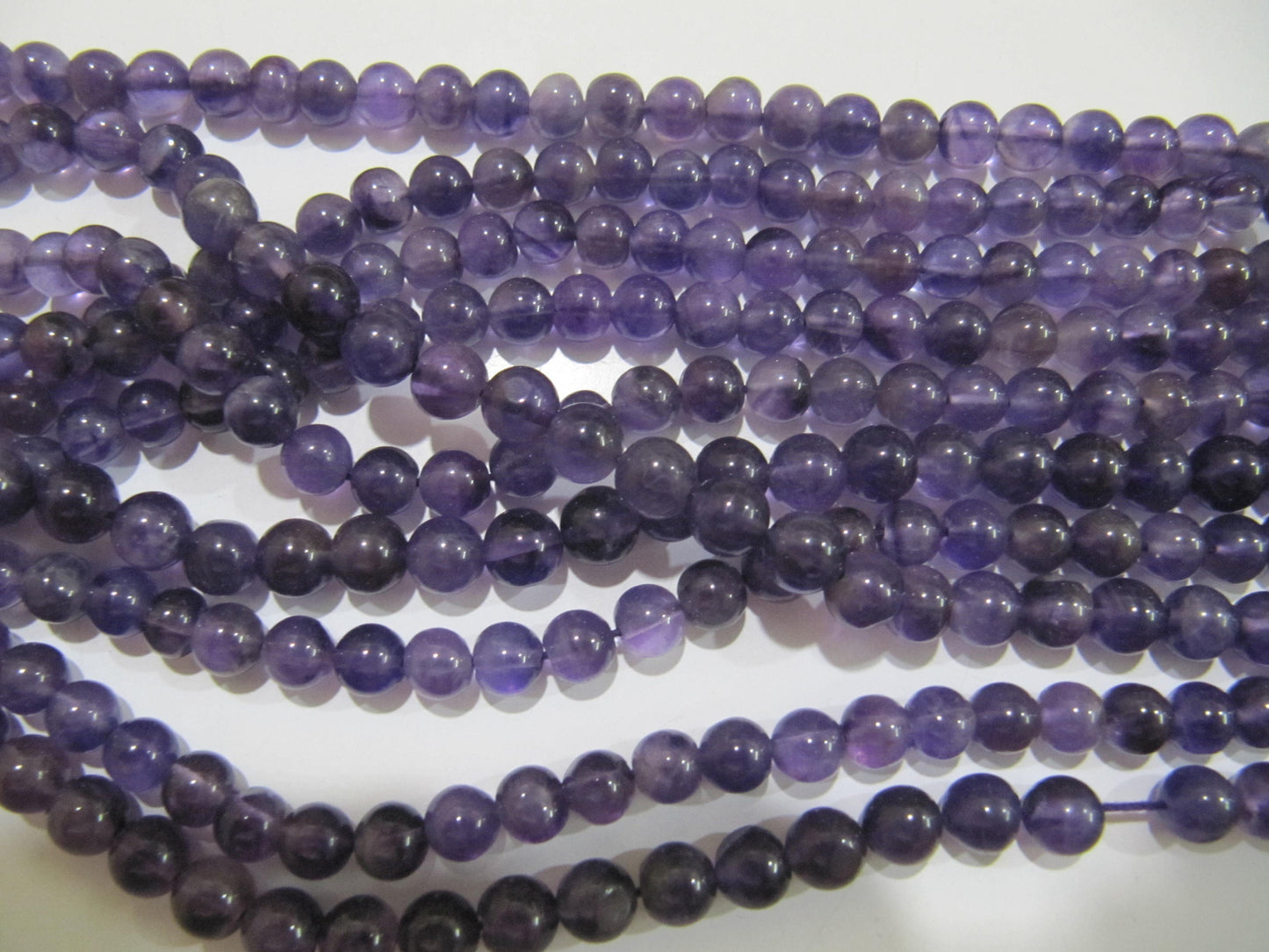 Natural Amethyst Round Plain Smooth 5-6mm Beads best Quality Beads Strand 13 inches Long Wholesale Prices jewelry making gemstone beads