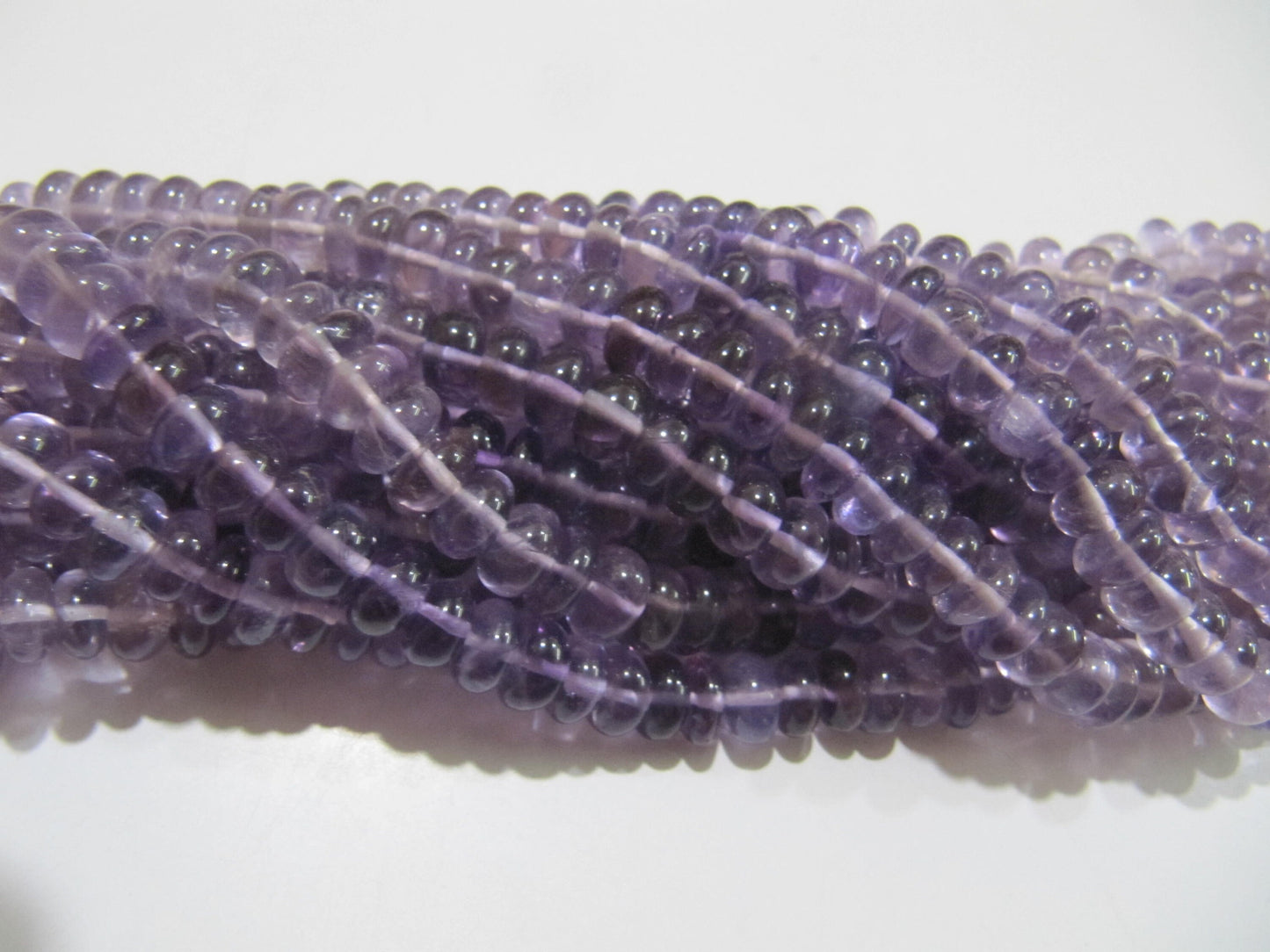 Natural Pink Amethyst Rondelle Plain Smooth 7-8mm Gemstone Beads Strand 9 inches Long top quality Jewelry making  gemstone beads
