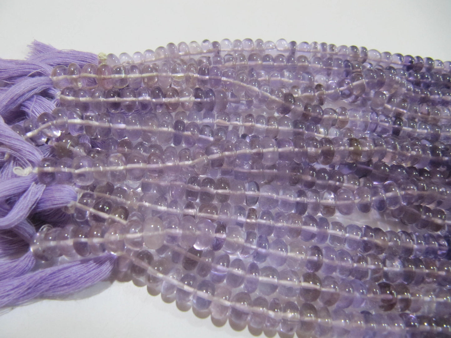Natural Pink Amethyst Rondelle Plain Smooth 7-8mm Gemstone Beads Strand 9 inches Long top quality Jewelry making  gemstone beads