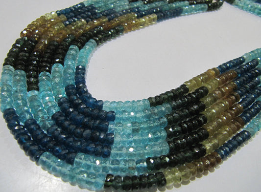 Natural Multi Apatite Rondelle Faceted 4-6mm Beads Strand 14 inches long Best Quality Beads Wholesale prices jewelry making gemstone beads