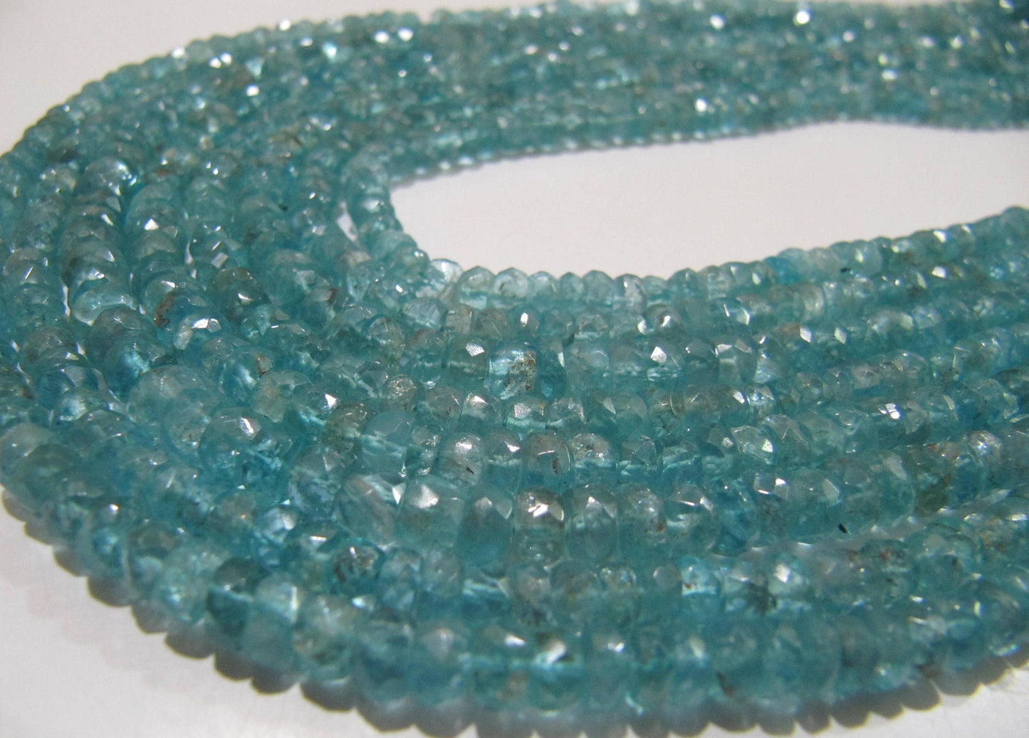 Natural Sky Blue Apatite Rondelle Faceted 3 mm Beads Strand 13 inches long Best Quality Wholesale prices jewelry making gemstone beads