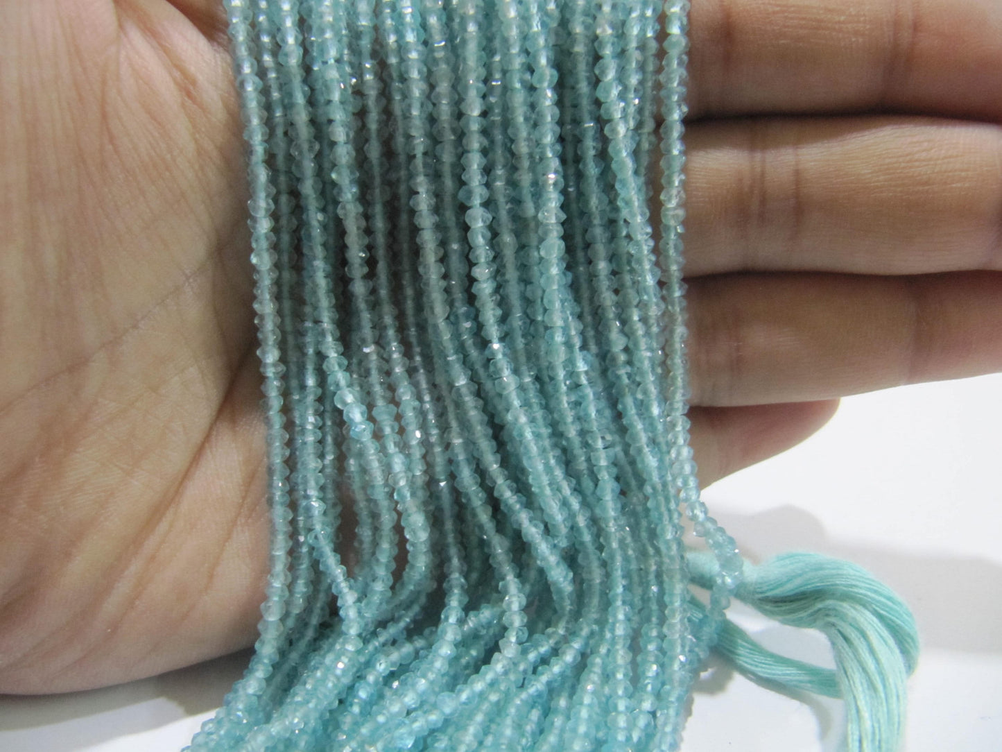 Natural Blue Apatite Rondelle Faceted 2.5-3 mm Beads Strand 13 inches long Best Quality Wholesale prices jewelry making gemstone beads