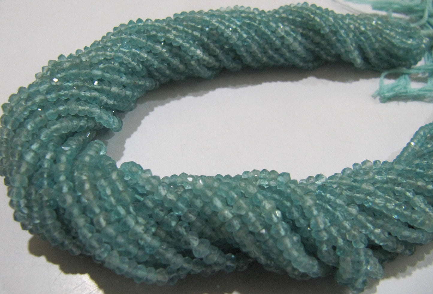 Natural Blue Apatite Rondelle Faceted 2.5-3 mm Beads Strand 13 inches long Best Quality Wholesale prices jewelry making gemstone beads