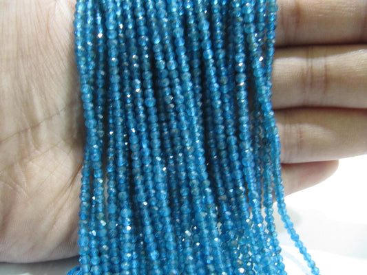 Natural Neon Apatite Rondelle Faceted 2.5-3mm Beads Strand 13 inches long Best Quality Wholesale prices jewelry making gemstone beads