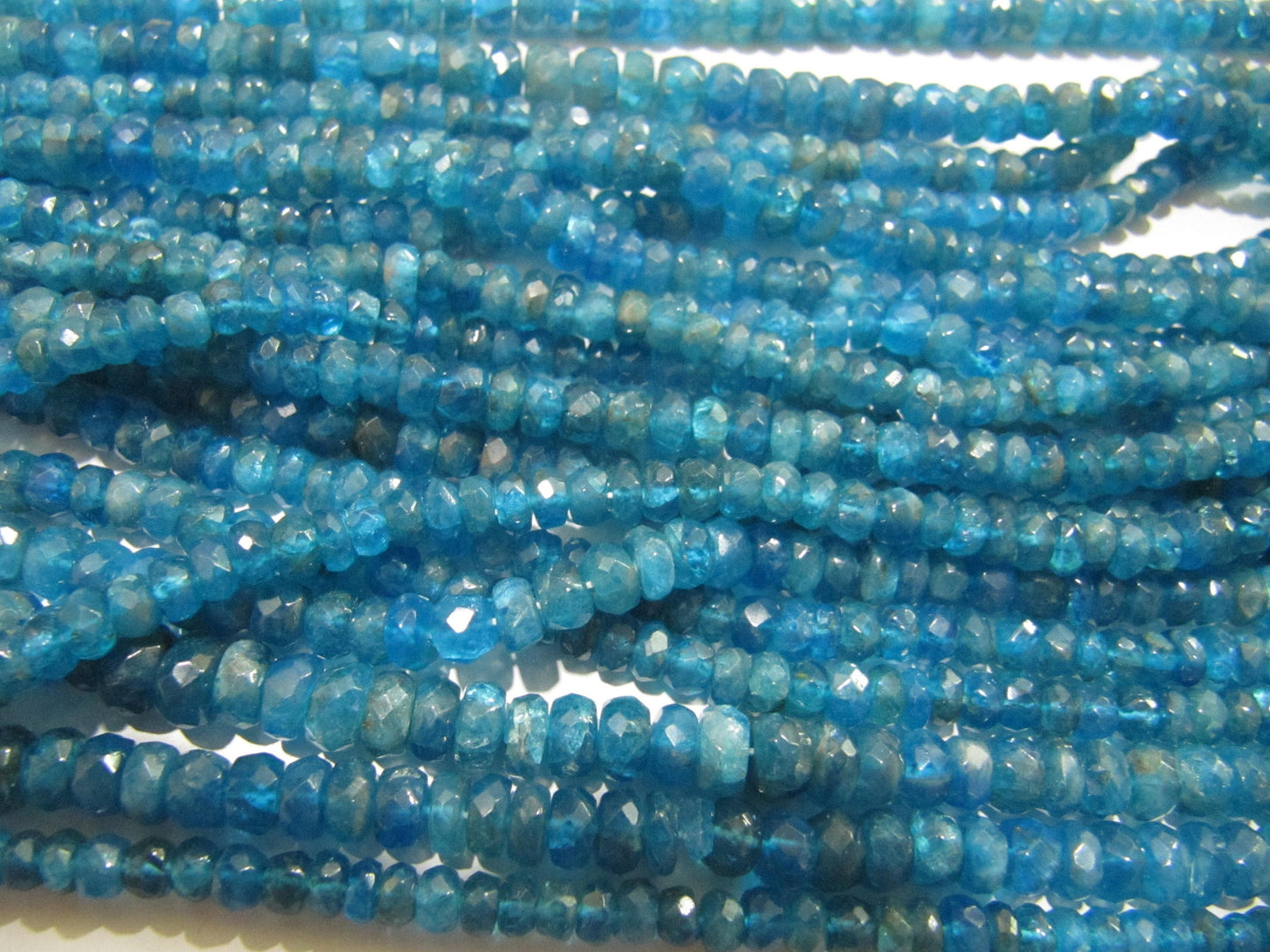 Natural Neon Apatite Rondelle Faceted 5-6 mm Beads Strand 13 inches long Best Quality Wholesale prices jewelry making gemstone beads