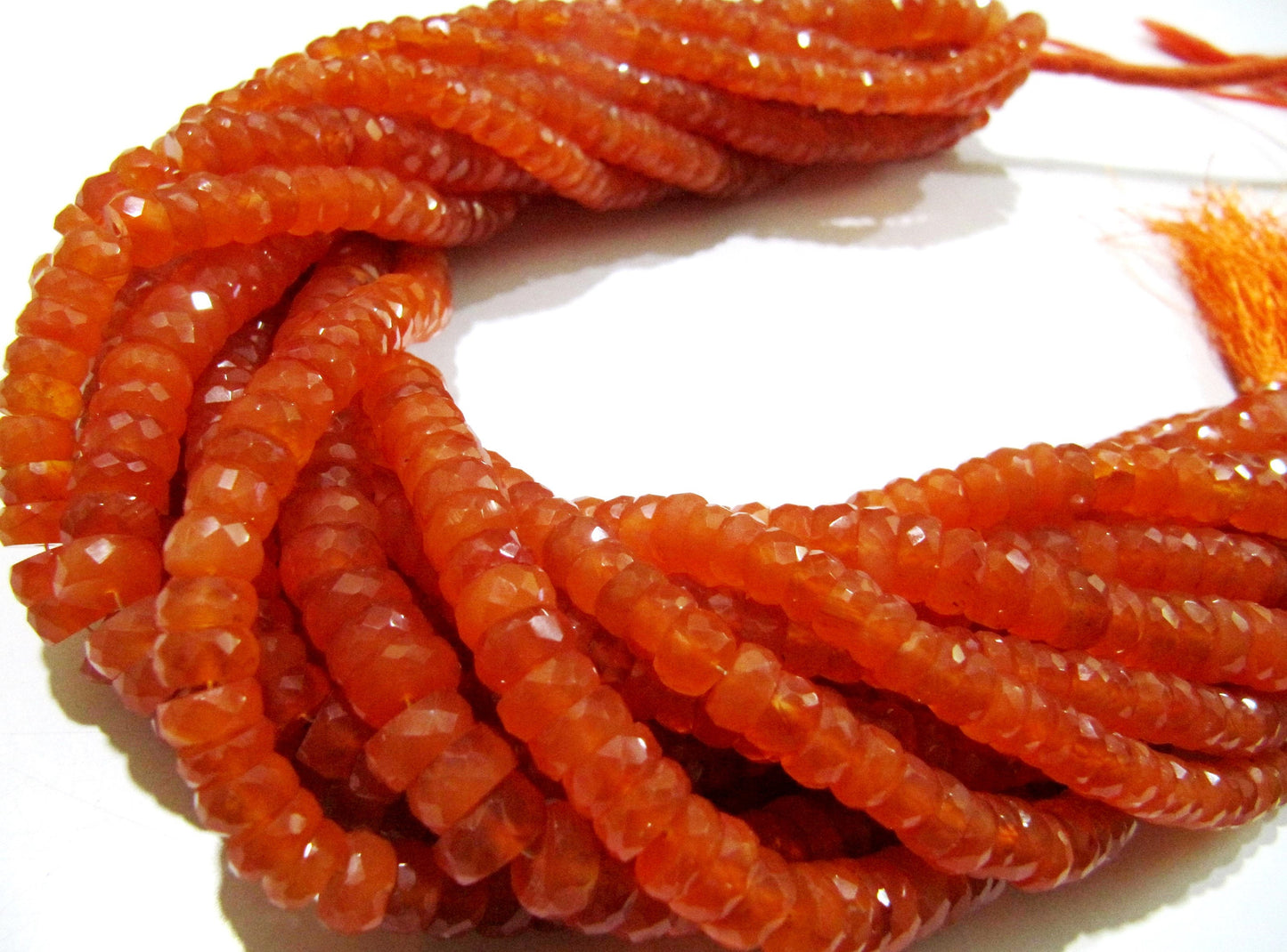 Natural Carnelian Rondelle Faceted 7-8mm Gemstone Beads Strand 8 inches long Top Quality Wholesale Prices Jewelry making gemstone beads